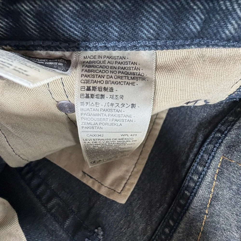 Levis Premium 578 Baggy Jeans Mens 29x32 Dirty Wash Black Loose Wide Leg